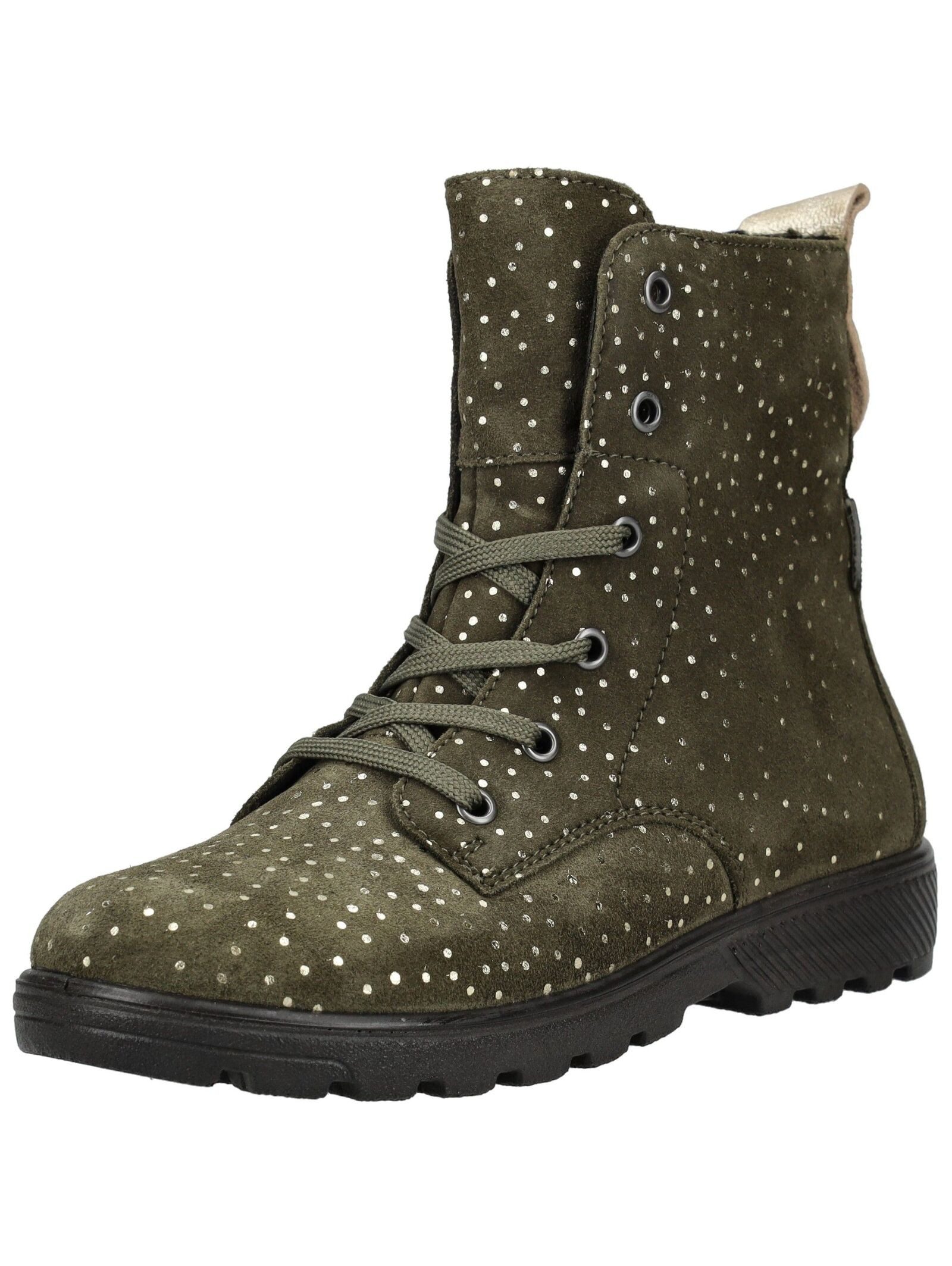 Stiefelette Veloursleder . Schnürstiefelette