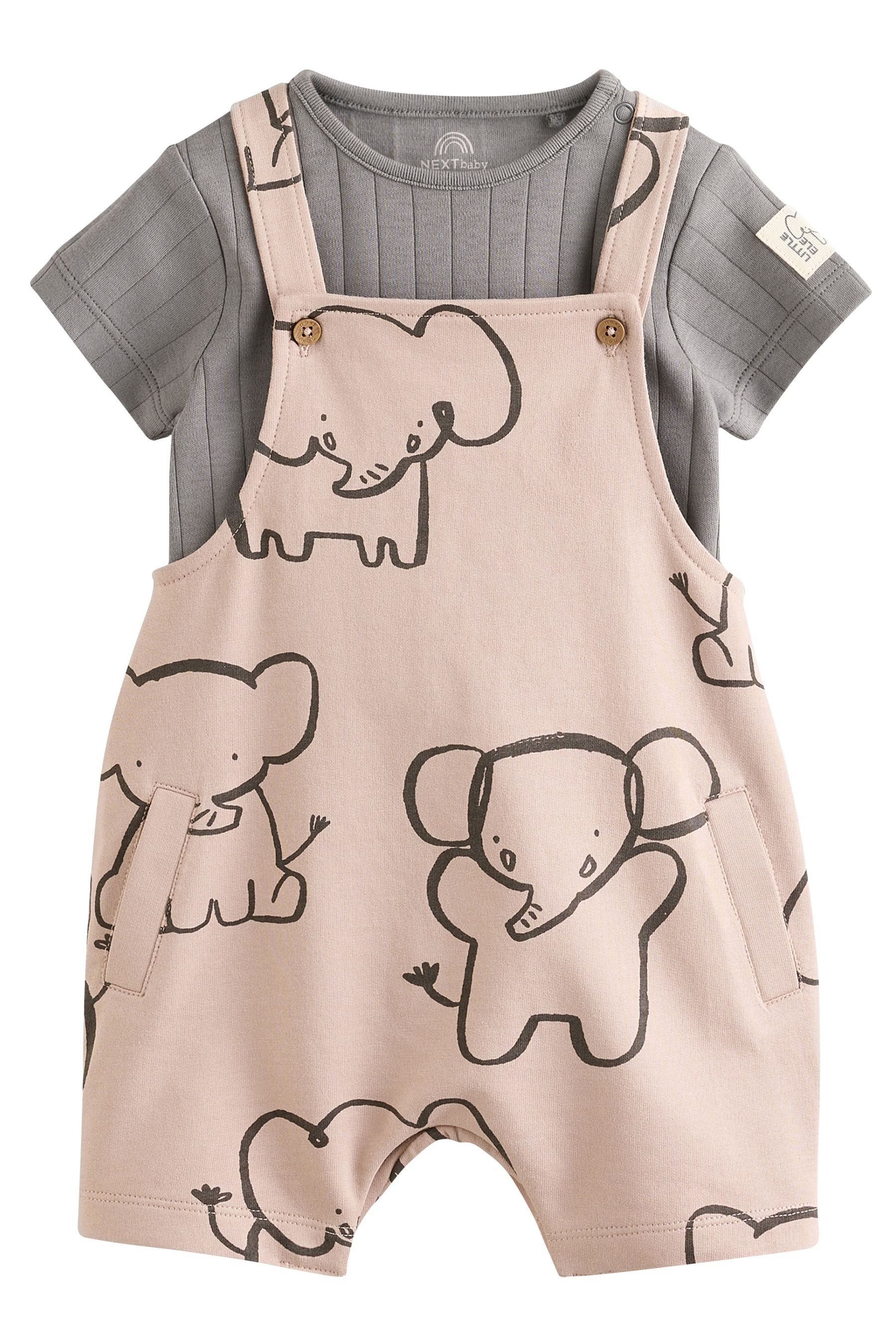 Body & Hose Baby-Latzhose und Body 100 % Baumwolljersey, Set