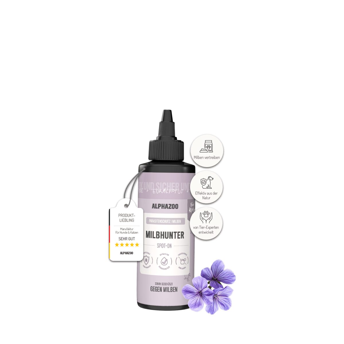 ALPHAZOO Milbenspray MilbHunter Spot-On für Katzen 100 ml, 100 ml, 1-St., Einfach gegen Milben und Grasmilben