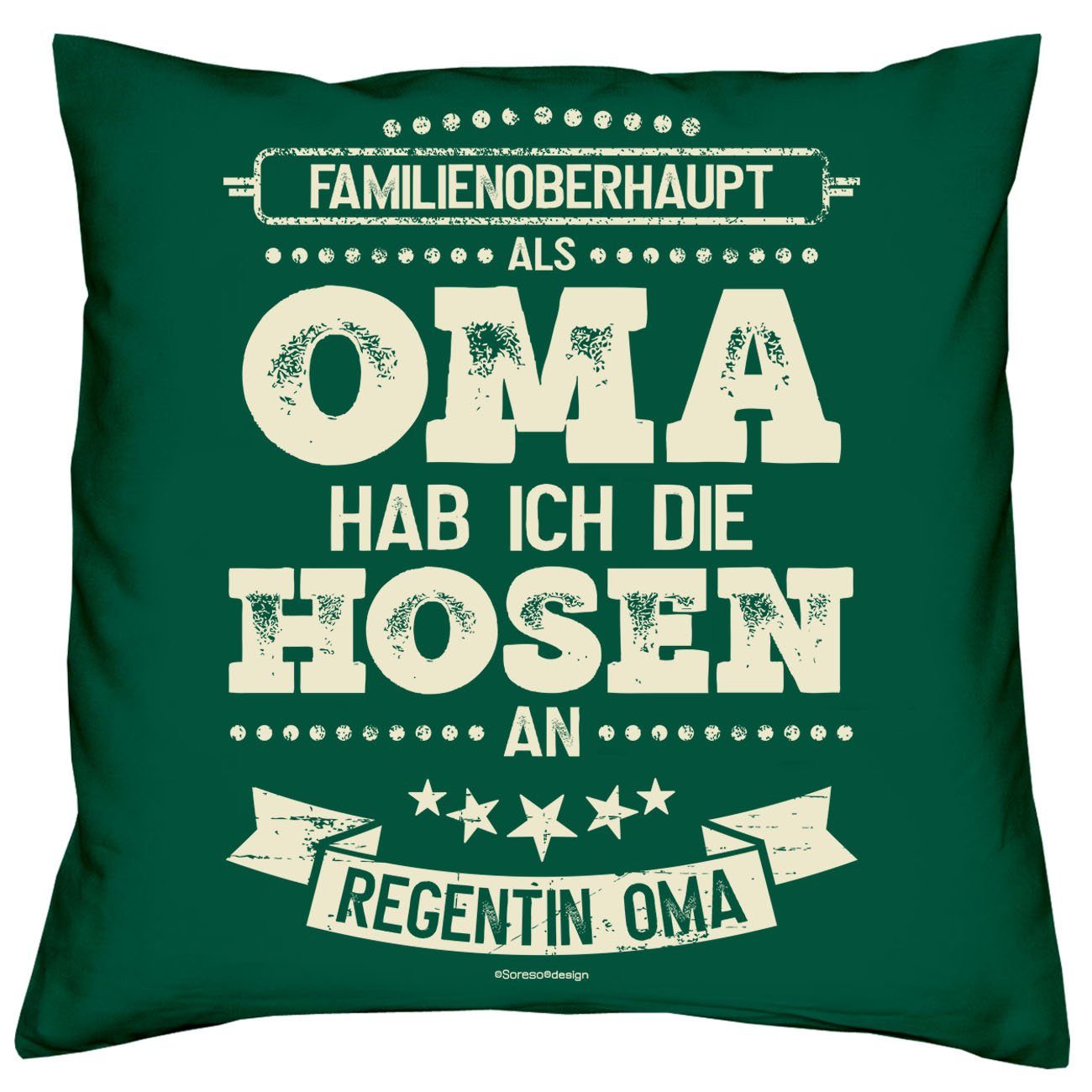 Geschenke Kissen-Set Hosen dunkelgrün ich die Hosen Oma Opatag hab Urkunden, Dekokissen mit an Als Omatag an Weihnachten die Hochzeitstag Opa Soreso® ich hab Als