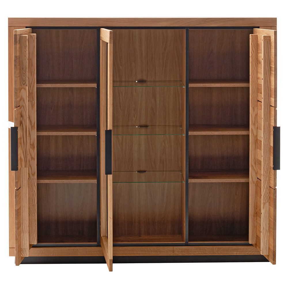 Lomadox Highboard GIUSTINO-06, Eiche teilmassiv geölt, günstig online kaufen