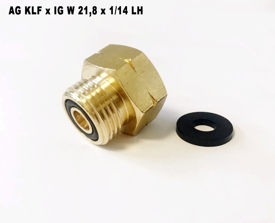 Phönix Germany Anschlussstück Zwischenstutzen Gasflaschenadapter Druckregler KLF x IG W21,8 x 1/14LH, (1-tlg), Druckregler KLF x IG W21,8 x 1/14LH