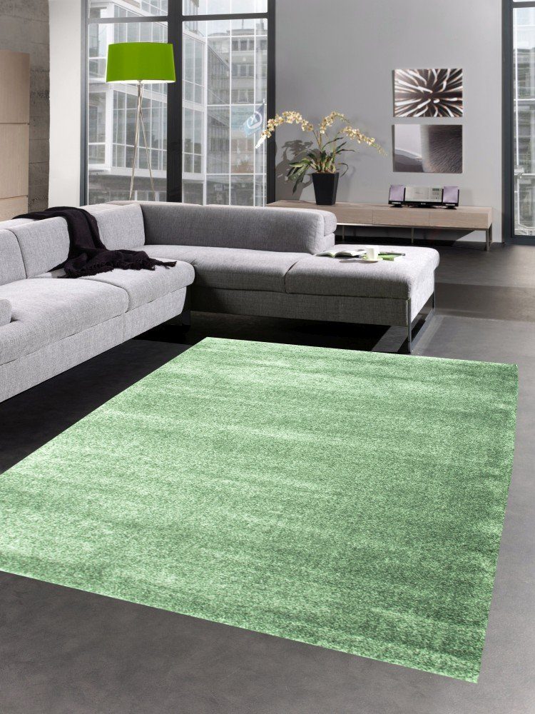Teppich »Moderner Teppich Wohnzimmerteppich uni einfarbig mint grün