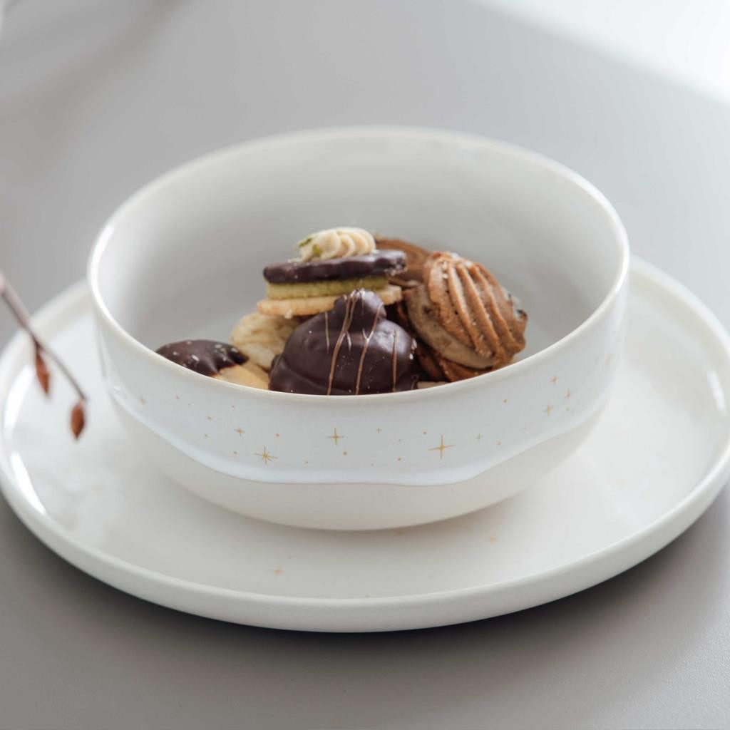 like. by Villeroy & Boch Frühstücks-Geschirrset Winter Glow Frühstücks-Set 3er Set (3-tlg), 1 Personen, Porzellan