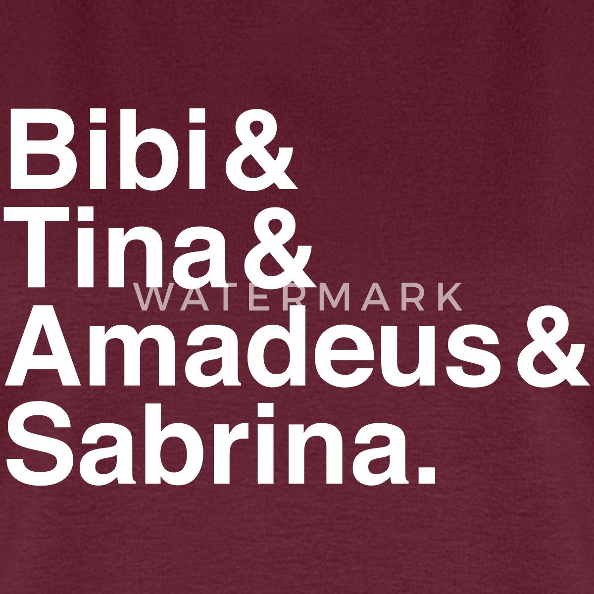 Spreadshirt T-Shirt Bibi Und Tina Amadeus Sabrina Typographie weiß Frauen Premium T-Shirt (1-tlg)