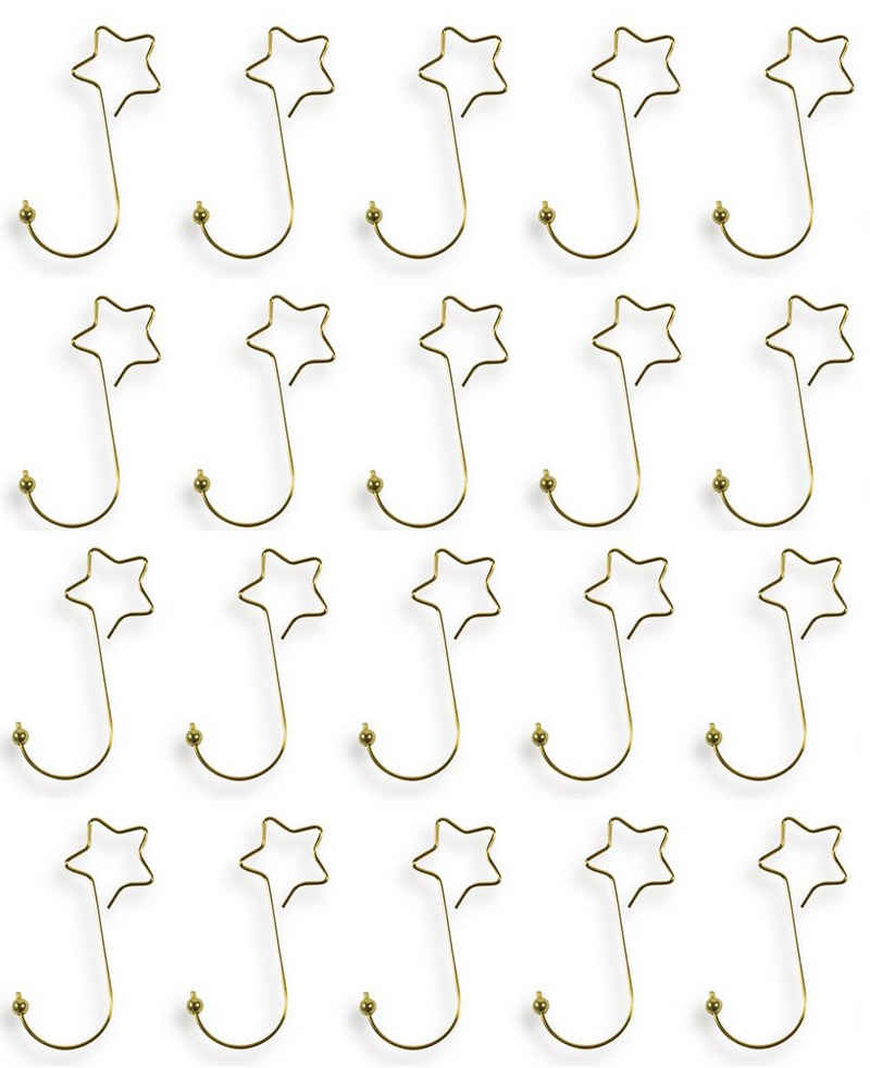 RIFFELMACHER & WEINBERGER Weihnachtsbaumkugel Metall Kugelaufhänger mit Stern (20 Stück) - Gold oder Silber - Christbaumschmuck (20 St)