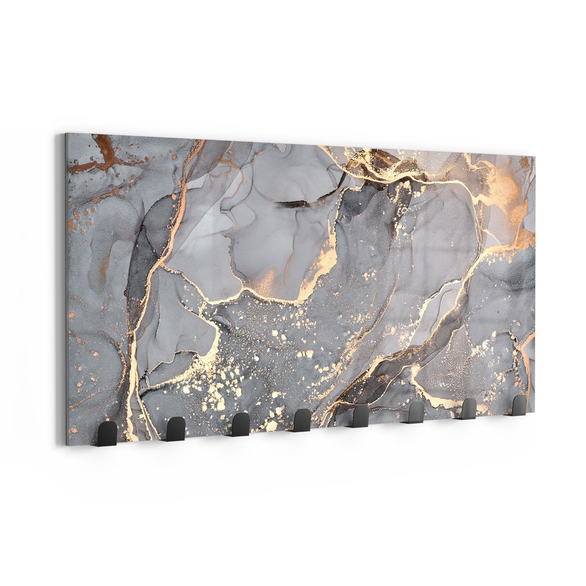 DEQORI Kleiderhaken 'Elegantes Marmormuster', Glas Garderobe Paneel magneti günstig online kaufen