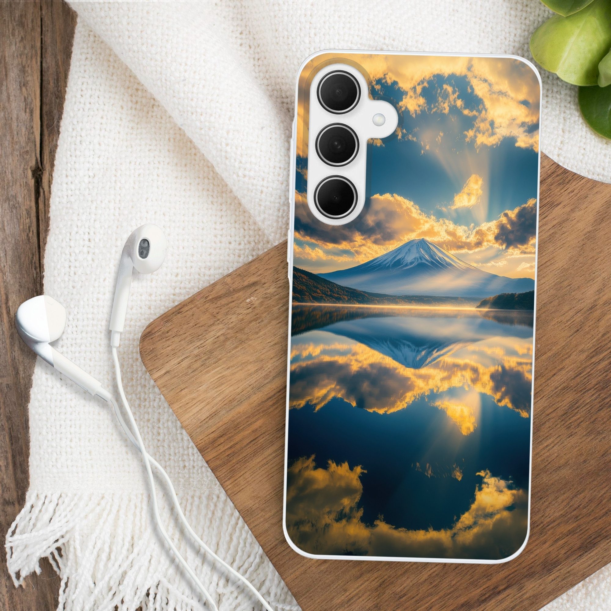 MuchoWow Handyhülle für Samsung Galaxy A35 5G Berg - Fluss - Sonnenuntergang, Smartphone-Bumper, Print, Handy Schutzhülle Dünn