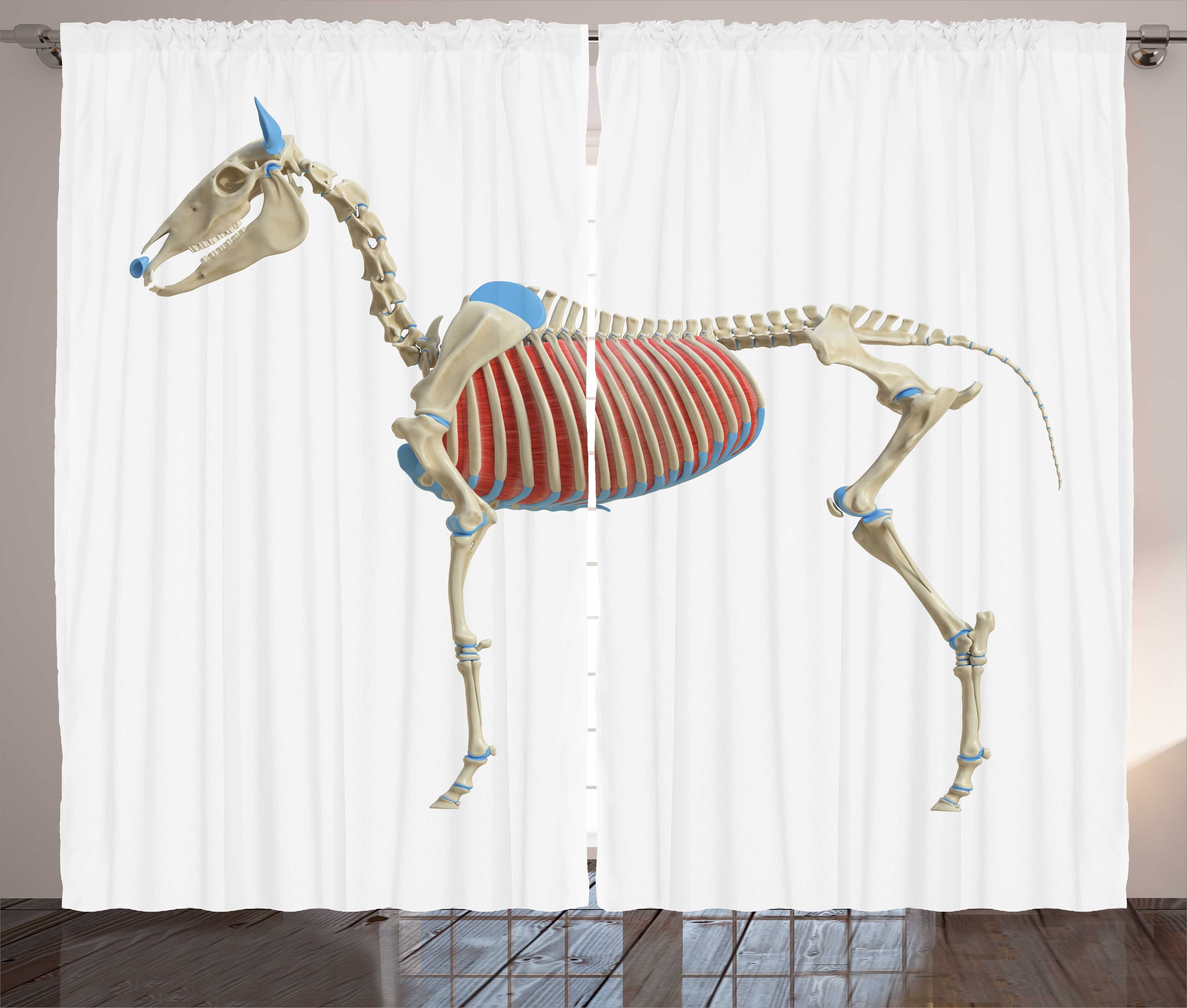 Gardine Schlafzimmer Kräuselband Vorhang mit Schlaufen und Haken, Abakuhaus, Gebeine Tierskelettsystem