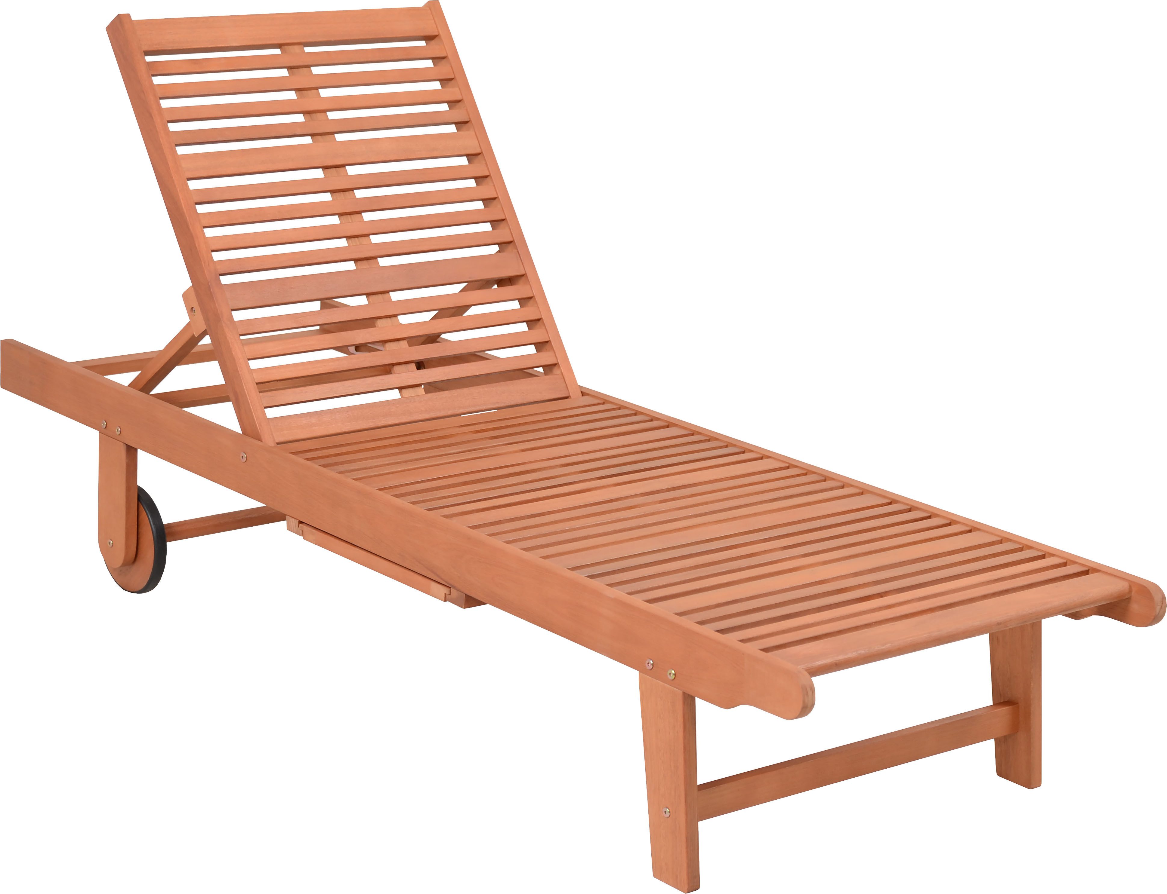 Garden Pleasure Gartenliege Sonnenliege »SAN DIEGO«, beige, ausziehbarer Tisch, inkl. Auflage, Eukalyptusholz, verstellbare Rückenlehne, L: 183 cm