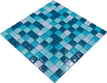 Mosani Mosaikfliesen Glasmosaik Mosaikfliesen blau petrol