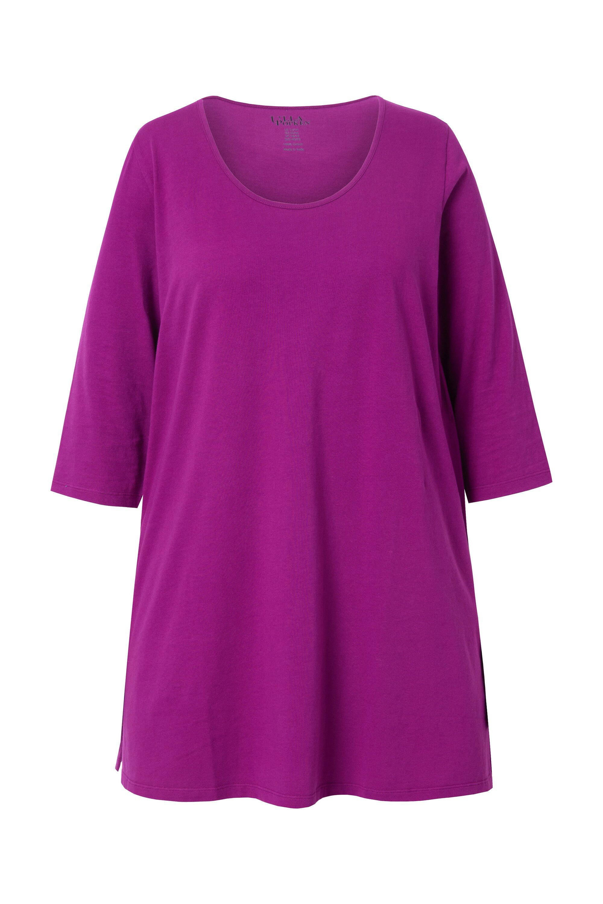 Ulla Popken Longshirt Longshirt A-Linie Rundhalsausschnitt günstig online kaufen