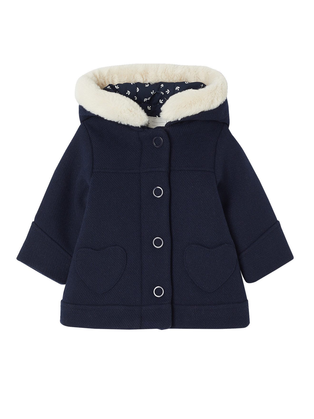 vertbaudet Dufflecoat Mädchen Baby Mantel mit Kapuze
