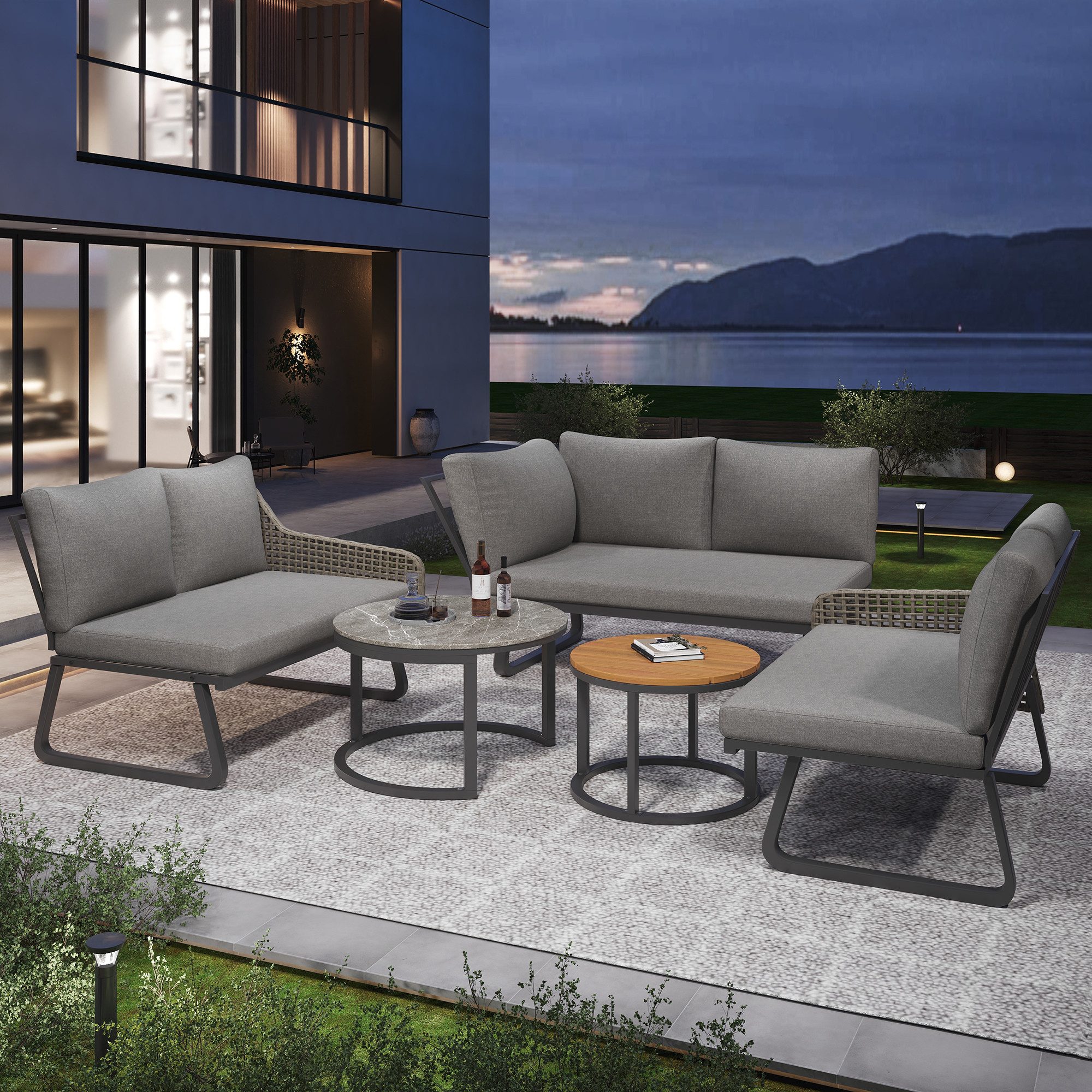 HAUSS SPOLE Gartenlounge-Set Gartenmöbel-Set mit 2 günstig online kaufen