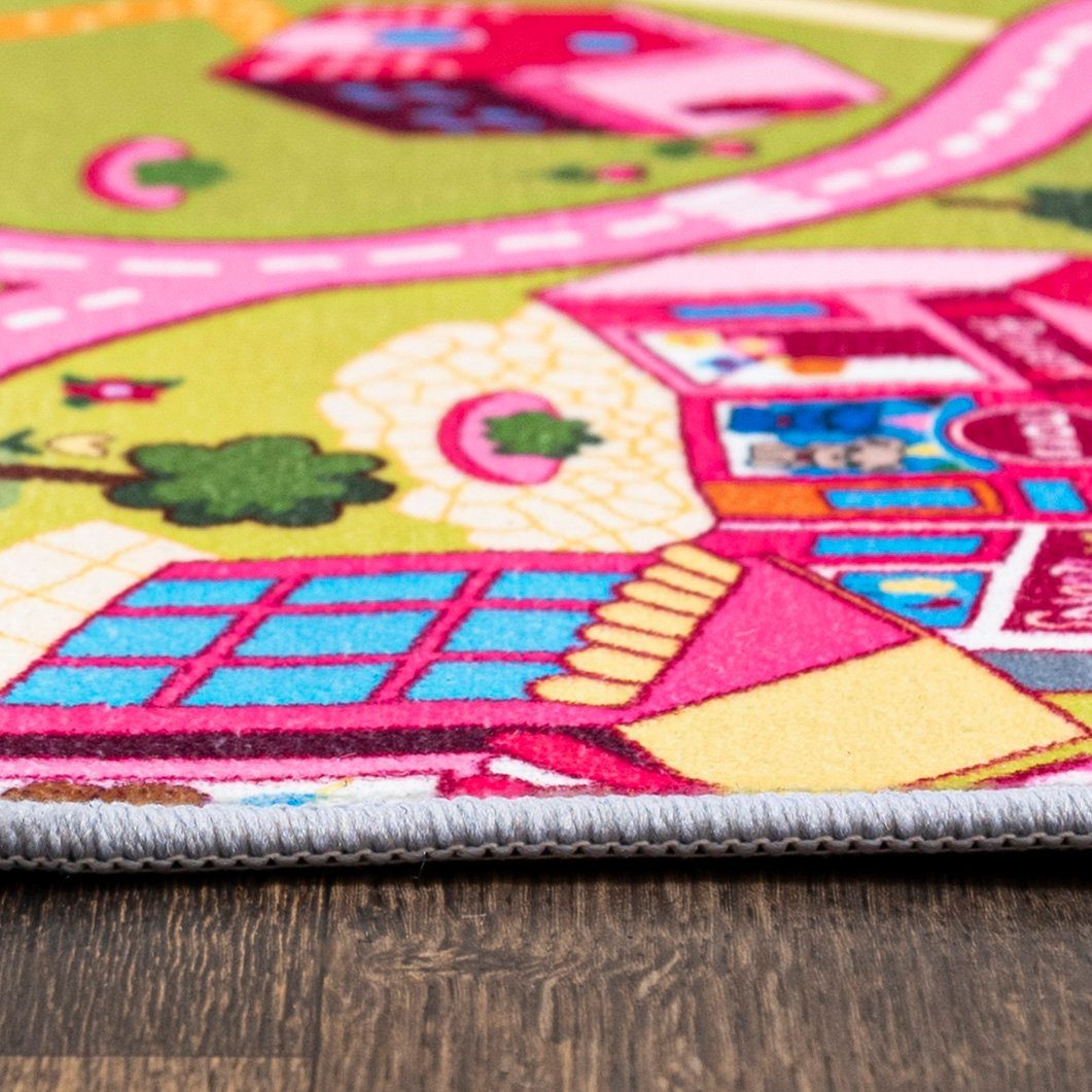 Mazovia Kinderteppich Straßen Bunt Rosa Kinderzimmer, Fußbodenheizung – Bild 4 von 5