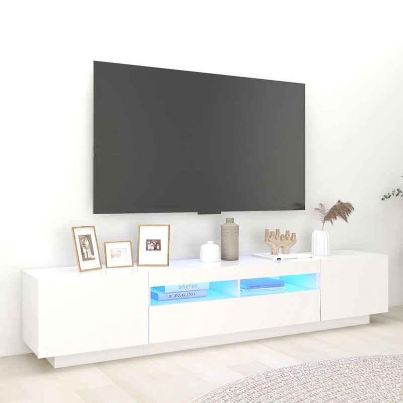 vidaXL TV-Schrank TV-Schrank mit LED-Leuchten Weiß 200x35x40 cm (1-St)