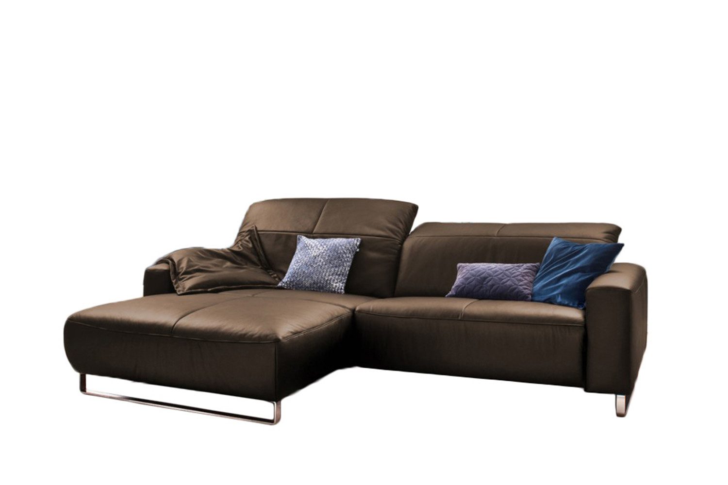 KAWOLA Ecksofa YORK, Couch L-Form rechts oder links, mit oder ohne Sitztiefenverstellung