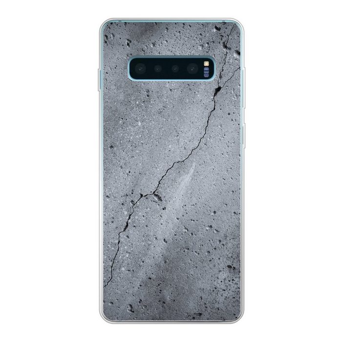 MuchoWow Handyhülle Beton - Grau - Riss Phone Case Handyhülle Samsung Galaxy S10 Lite Silikon Schutzhülle