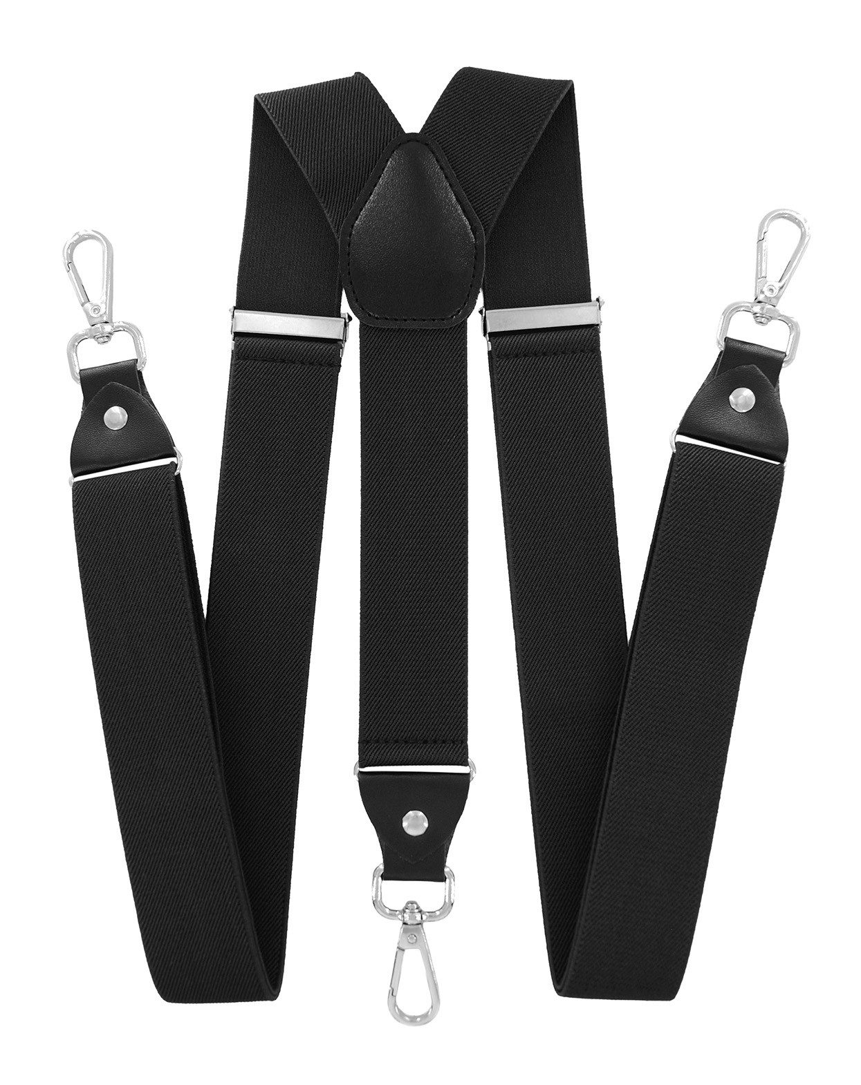 axy Hosenträger Herren Y-Form 3,5 cm breit, elastisch, mit 3 robusten Karabinern verstellbar 120cm Lang für Anzug Jeans Chinos Rockabilly Suspenders