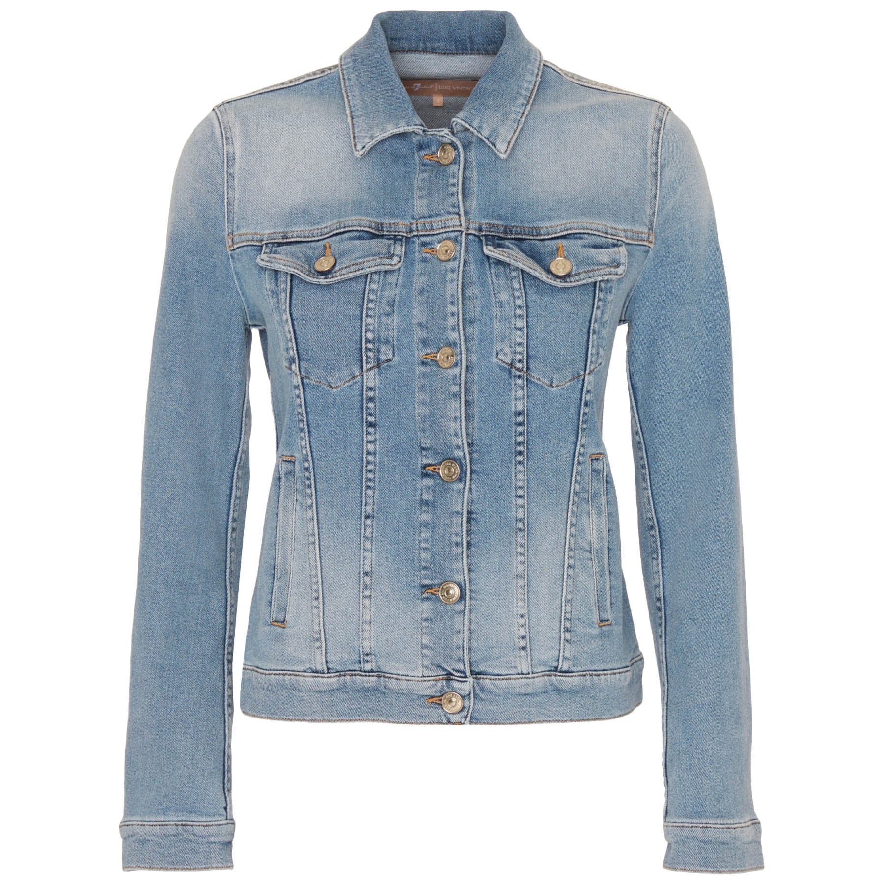SEVEN FOR ALL MANKIND 5-Pocket-Jeans SEVEN FOR ALL MANKIND Jeansjacke MODERN TRUCKER - Light Blue