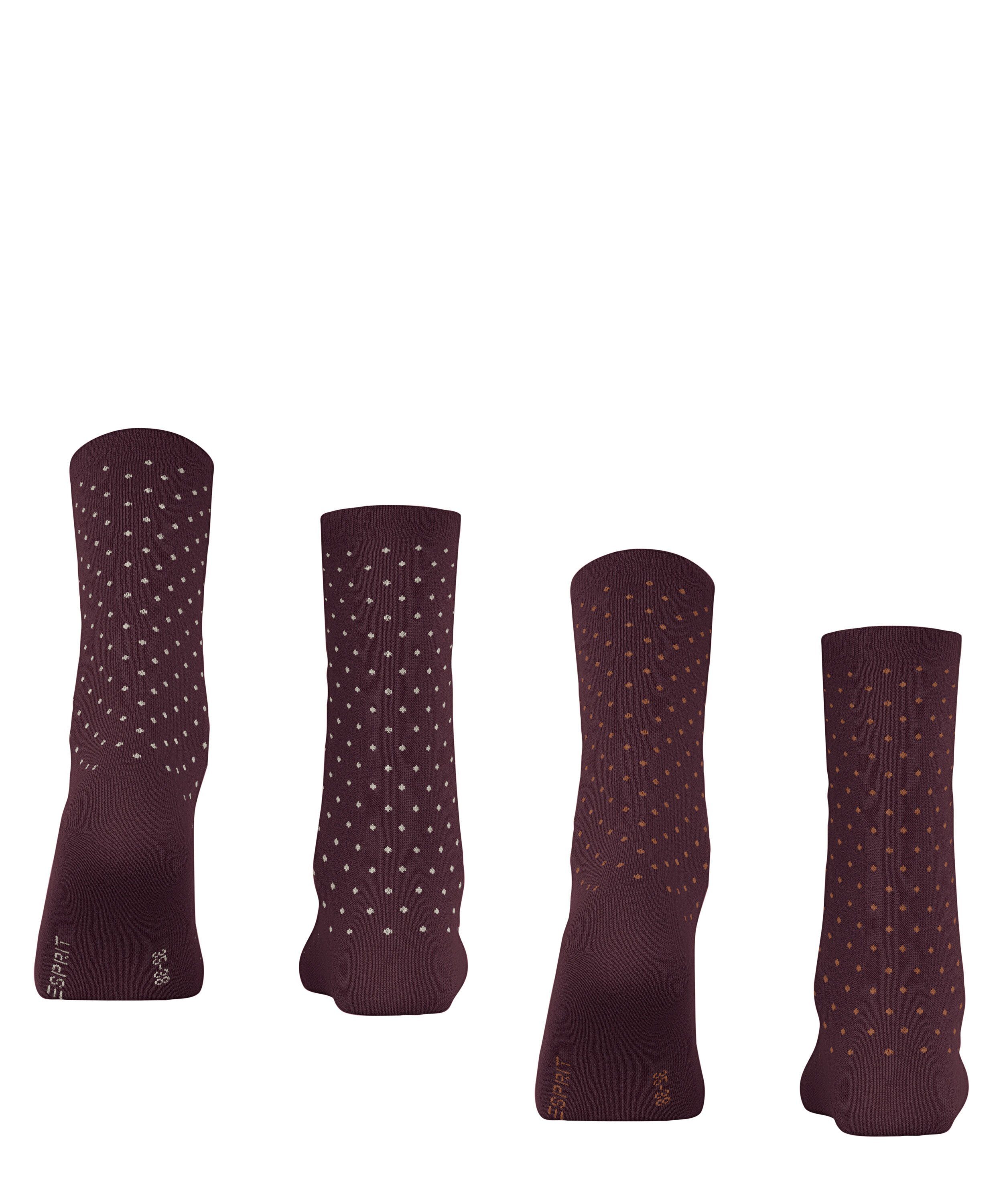 Dot claret (2-Paar) Socken Esprit (8375) 2-Pack Fine