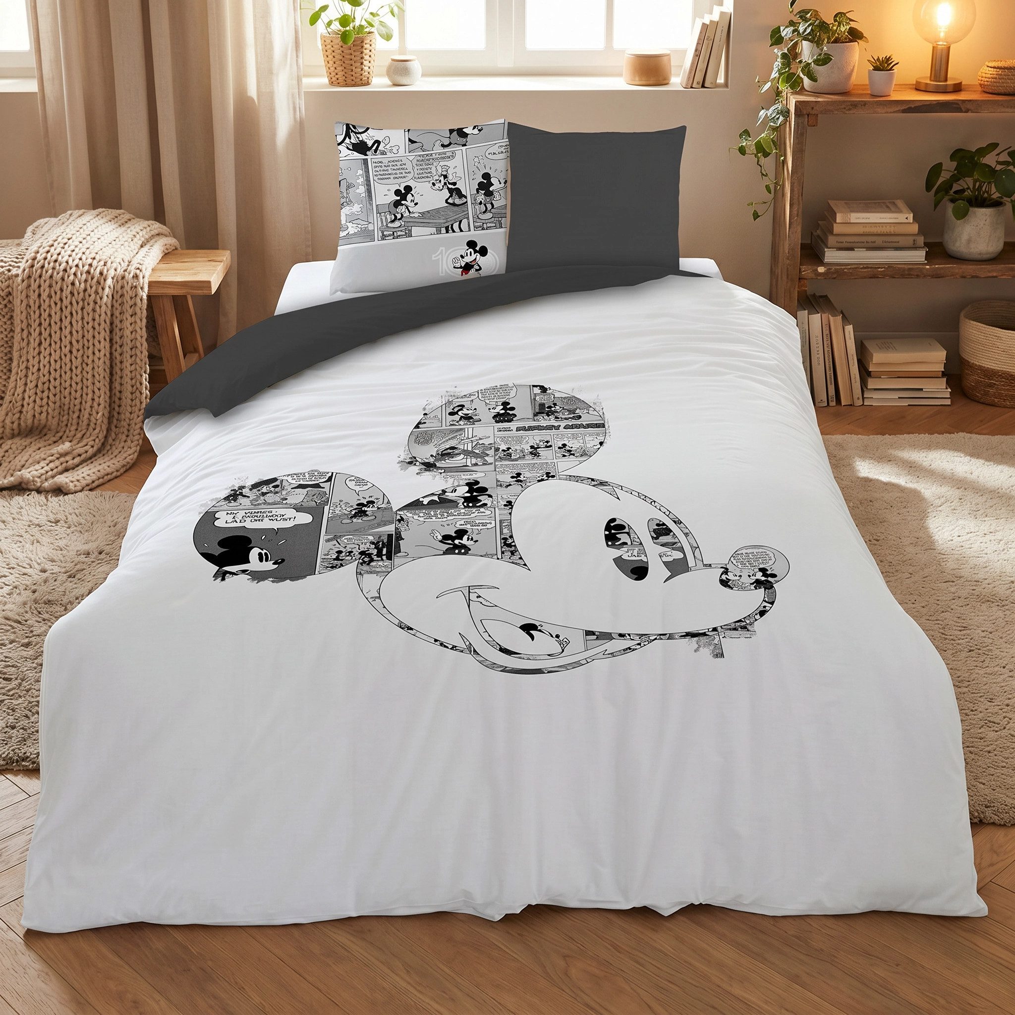 Disney Bettwäsche Disney Mickey Maus Kinder Bettwäsche 2tlg. Set 135x200 80x80 cm, 2 teilig, 100% Baumwolle