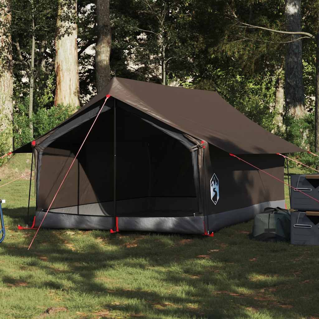 furnicato Faltzelt Campingzelt Scout-Form 200x124x98 cm Braun, (1 tlg), Wetterfestes Trekkingzelt mit E-Anschluss und integrierten Netzwänden
