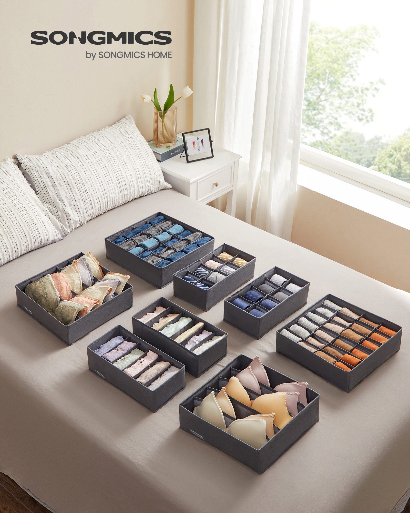 SONGMICS Aufbewahrungsbox Schubladen-Organizer (8 St), Unterwäsche-Organize günstig online kaufen