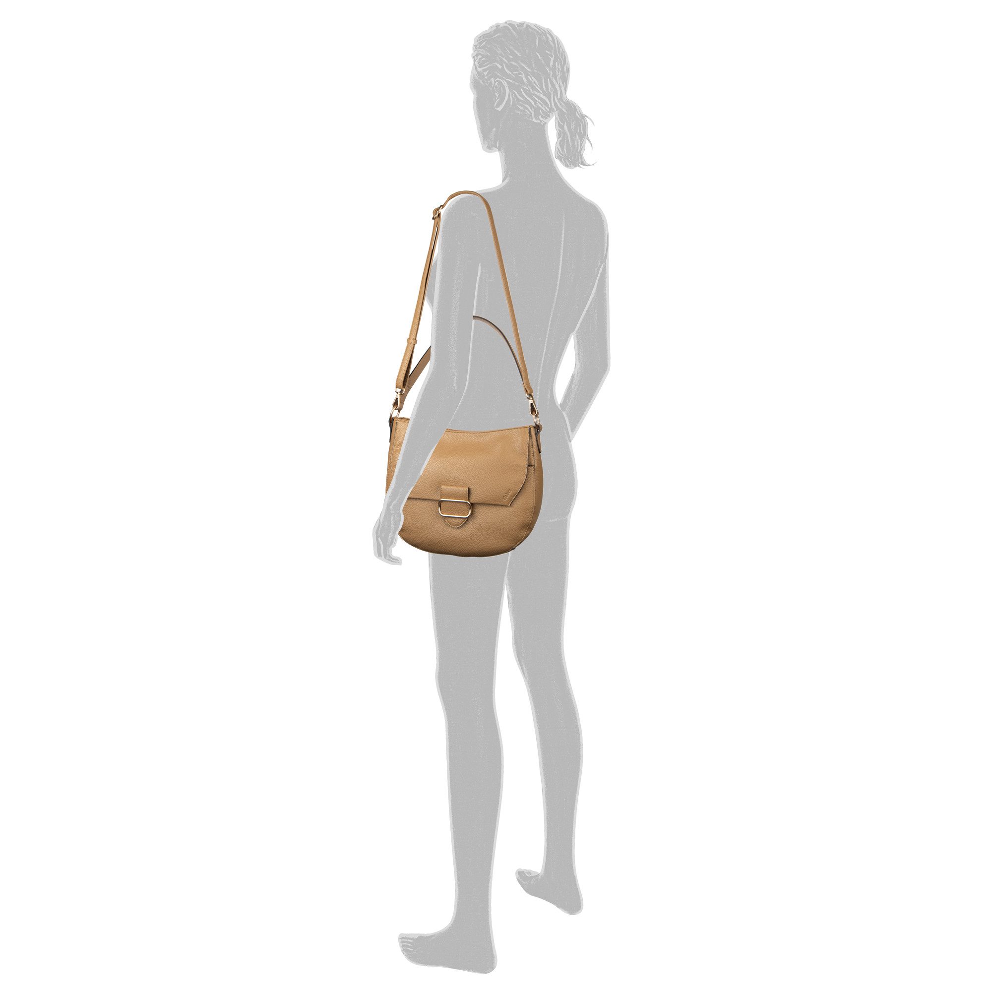 Gabor Hobo Melora, leicht genarbtes Lederimitat mit feinem Logo und goldenem Metallring
