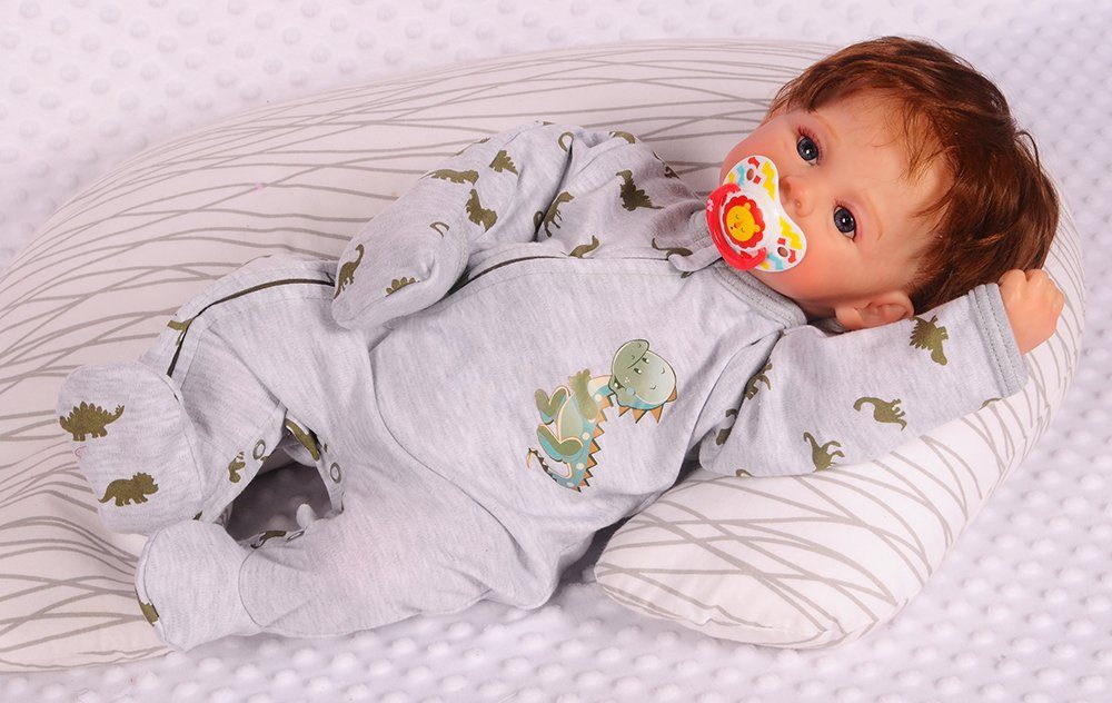 mit 86 Strampler Baby Baumwolle, La Pyjama 68 92 56 Schlafanzug reiner 74 80 62 98 Bortini Einteiler aus Reißverschluss 50 44