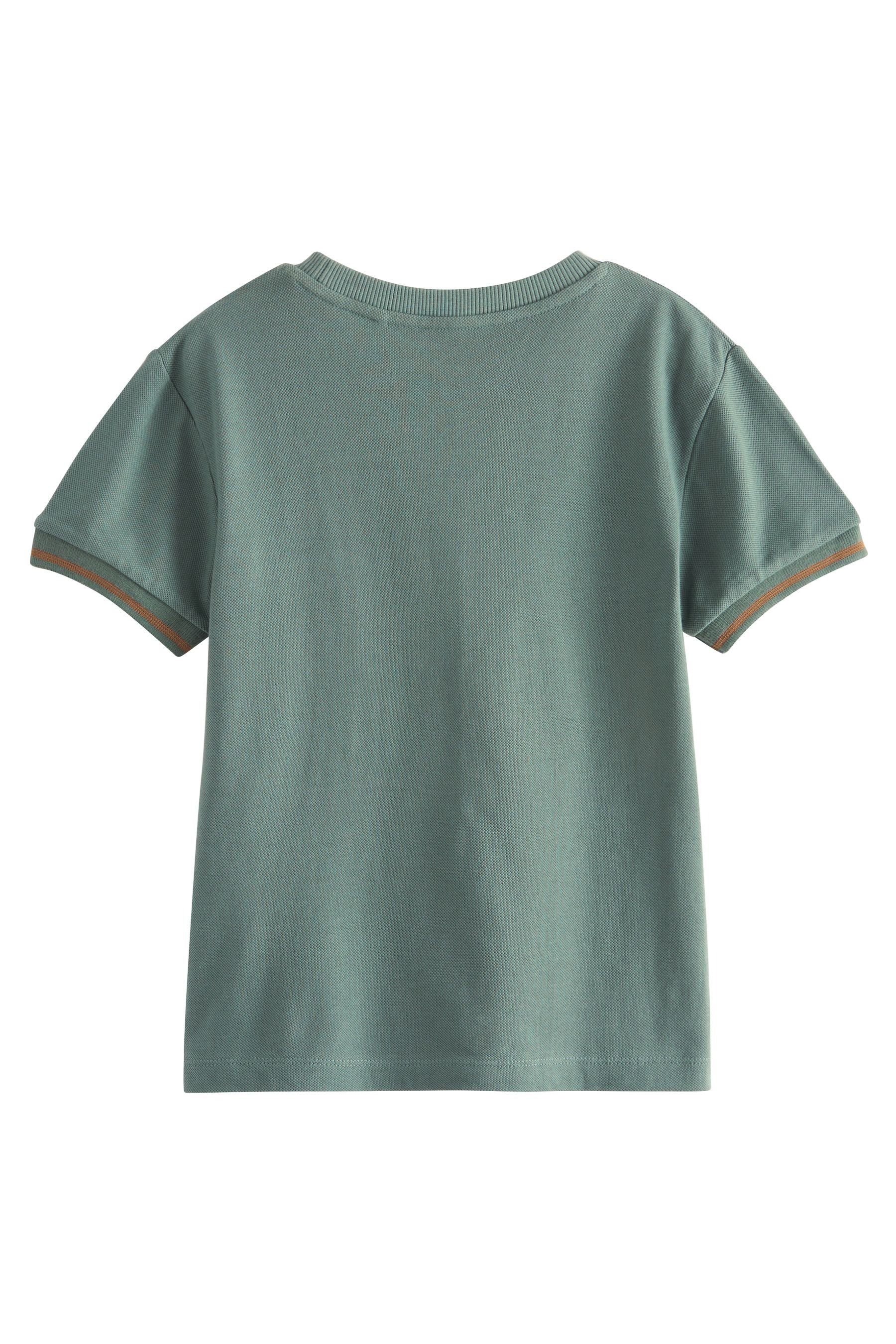 Next T-Shirt T-Shirt in Green/Tan (1-tlg) Blockfarben