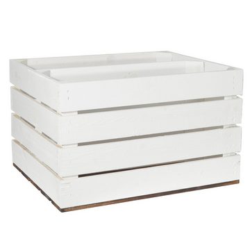 CHICCIE Holzkiste Langes Regal Weiß Geflammt 50x40x30cm - Kiste (1 St)