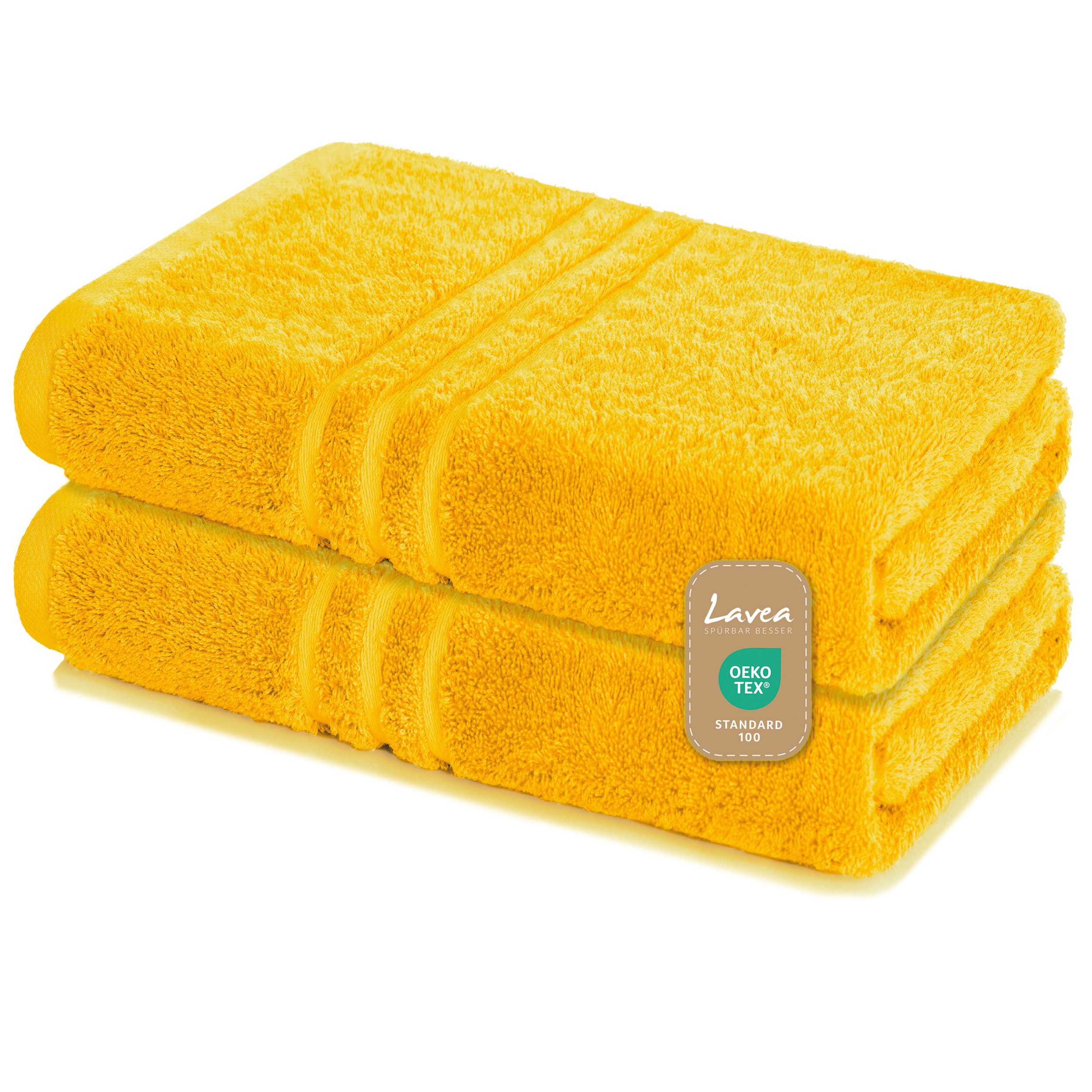Lavea Saunatuch Set Saunahandtuch 80x200 cm Elena Frottee, Sauna-Handtücher, 100% Baumwolle (Set, 2-St), 500 g/m² Frottier, weich & saugstark, pflegeleicht