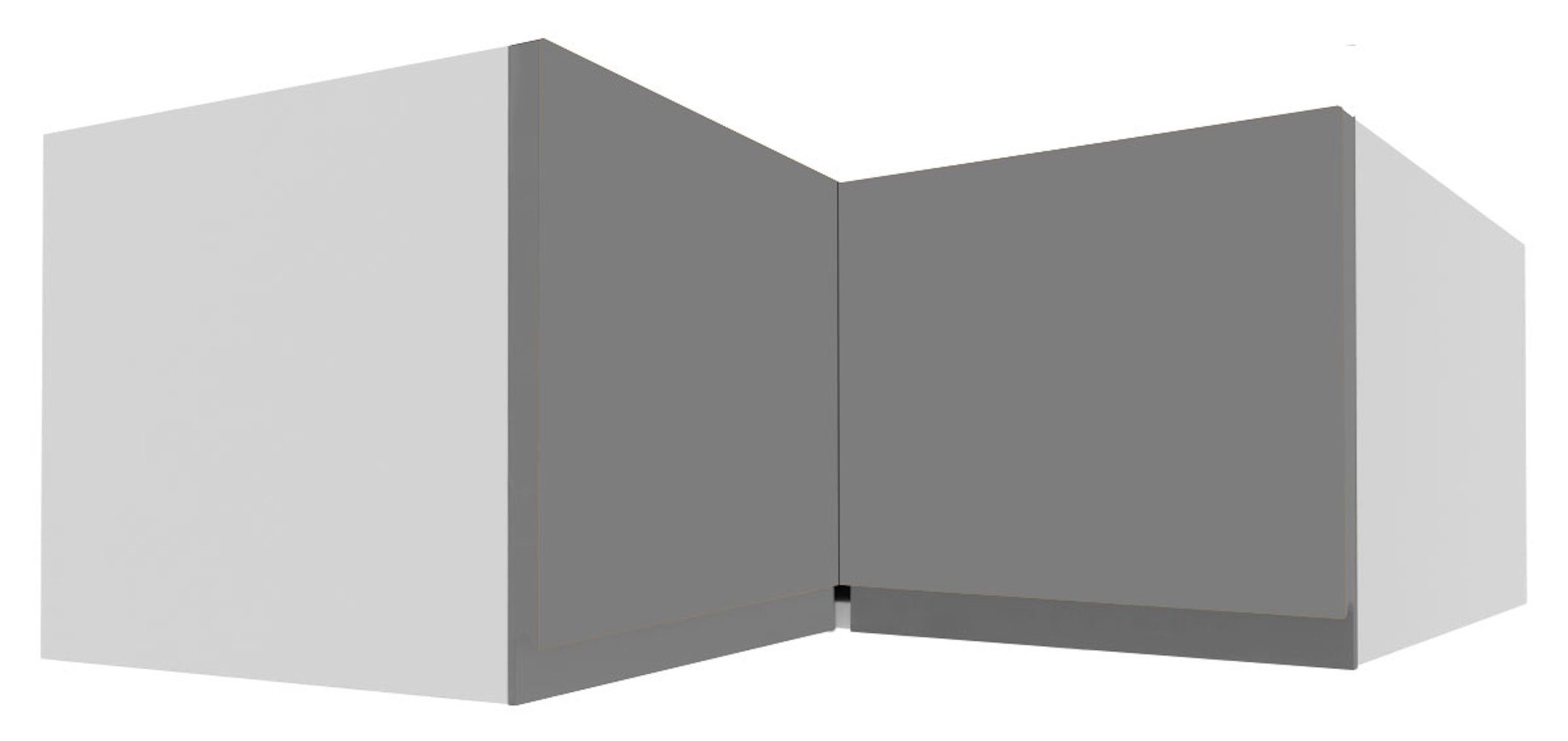 Feldmann-Wohnen Eckhängeschrank Avellino 60cm 1-türig Front- wählbar matt weiß Korpusfarbe grifflos, und Acryl