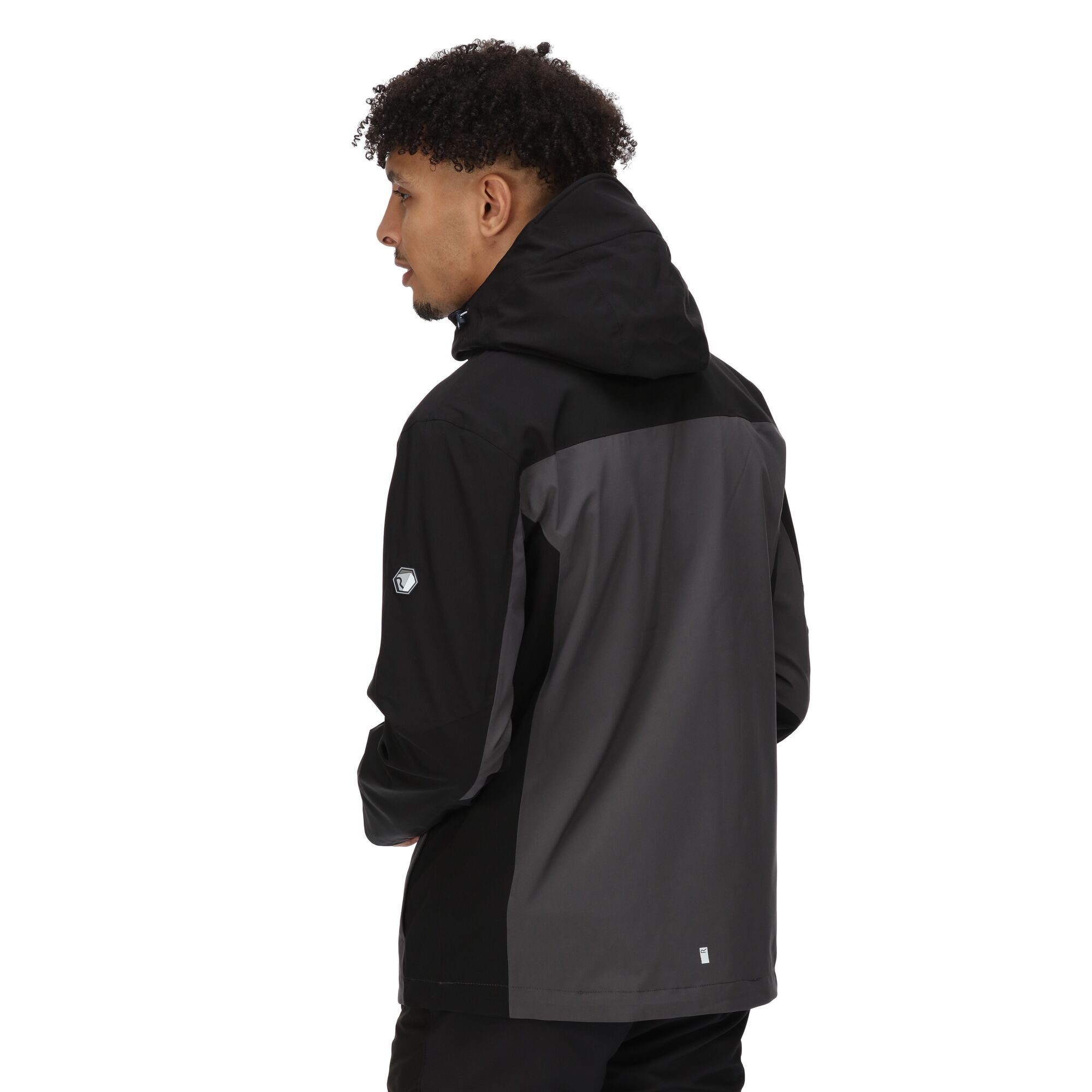 DkGrey/Black Kapuze Herren, für Outdoorjacke wasserdicht, Regatta Birchdale mit