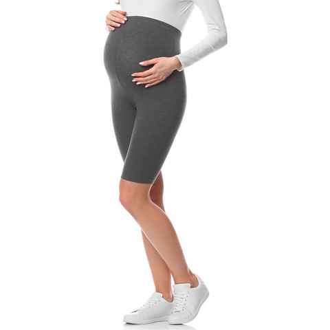 Be Mammy Umstandsleggings Kurze Umstandsleggings aus Baumwolle BE20-228 (1-tlg) elastischer Bund