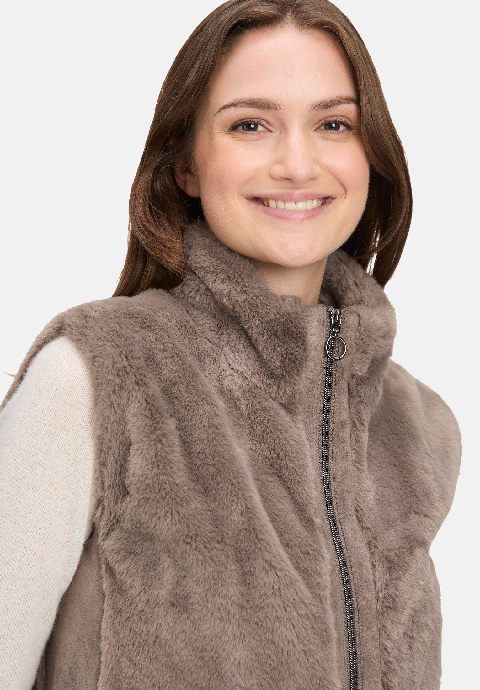 Betty Barclay Plüschweste Damen mit Reißverschluss