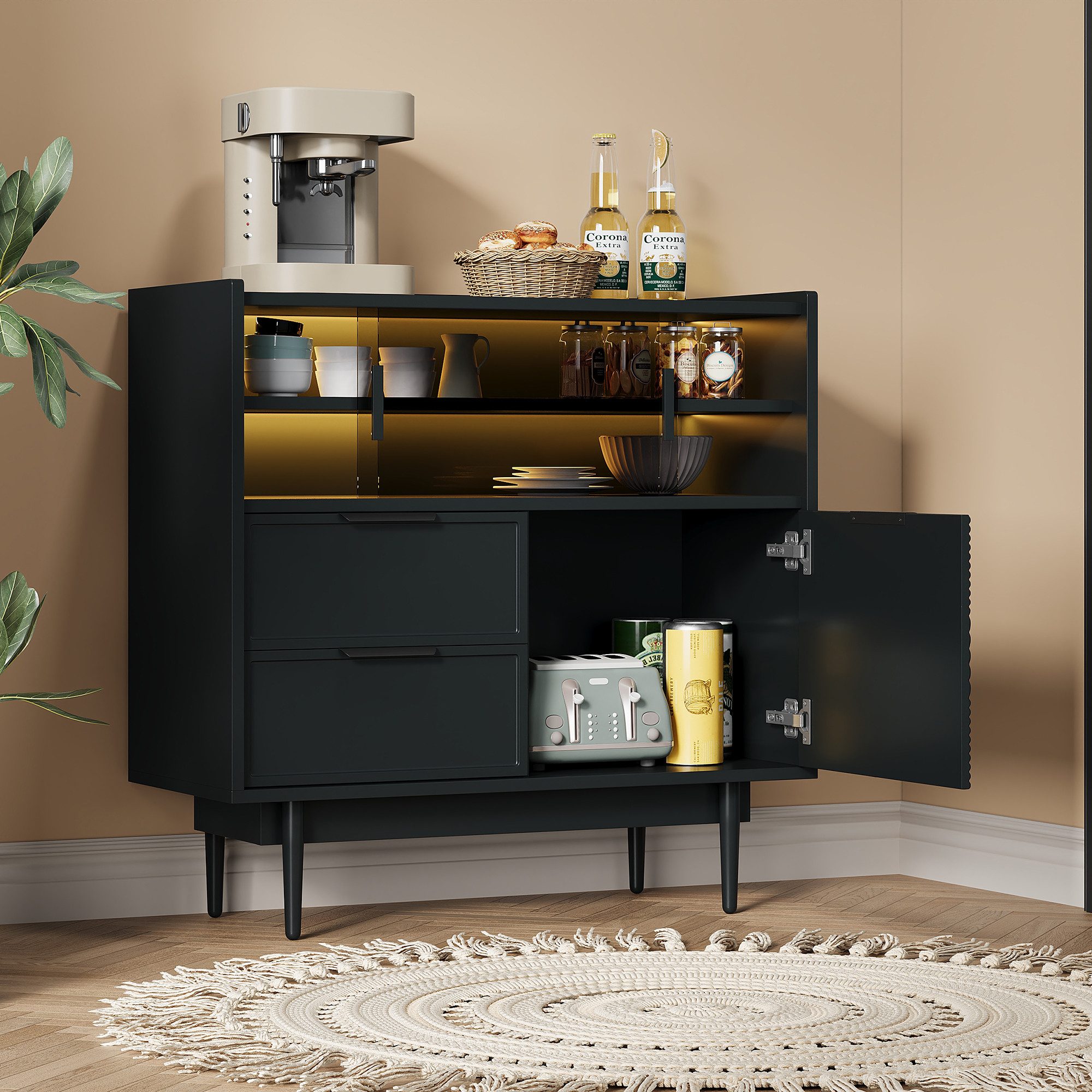 HAUSS SPOLE Sideboard 80×80cm Küchenschrank Badezimmerschrank günstig online kaufen
