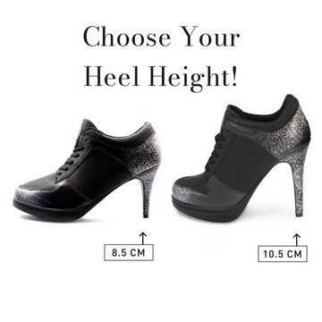 Missy Rockz BLACK MANDALA 2.0 black / silver High-Heel-Stiefelette Absatzhöhe: 10,5 cm