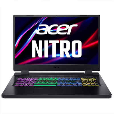 Acer Nitro AN517-51, 64GB RAM, 165Hz QHD Display, Gaming-Notebook (44,00 cm/17.3 Zoll, Intel Core i7 13700H, GeForce RTX 4060, 4000 GB SSD, Windows 11 Pro, inkl. MS Office 2021 Pro Vollversion)