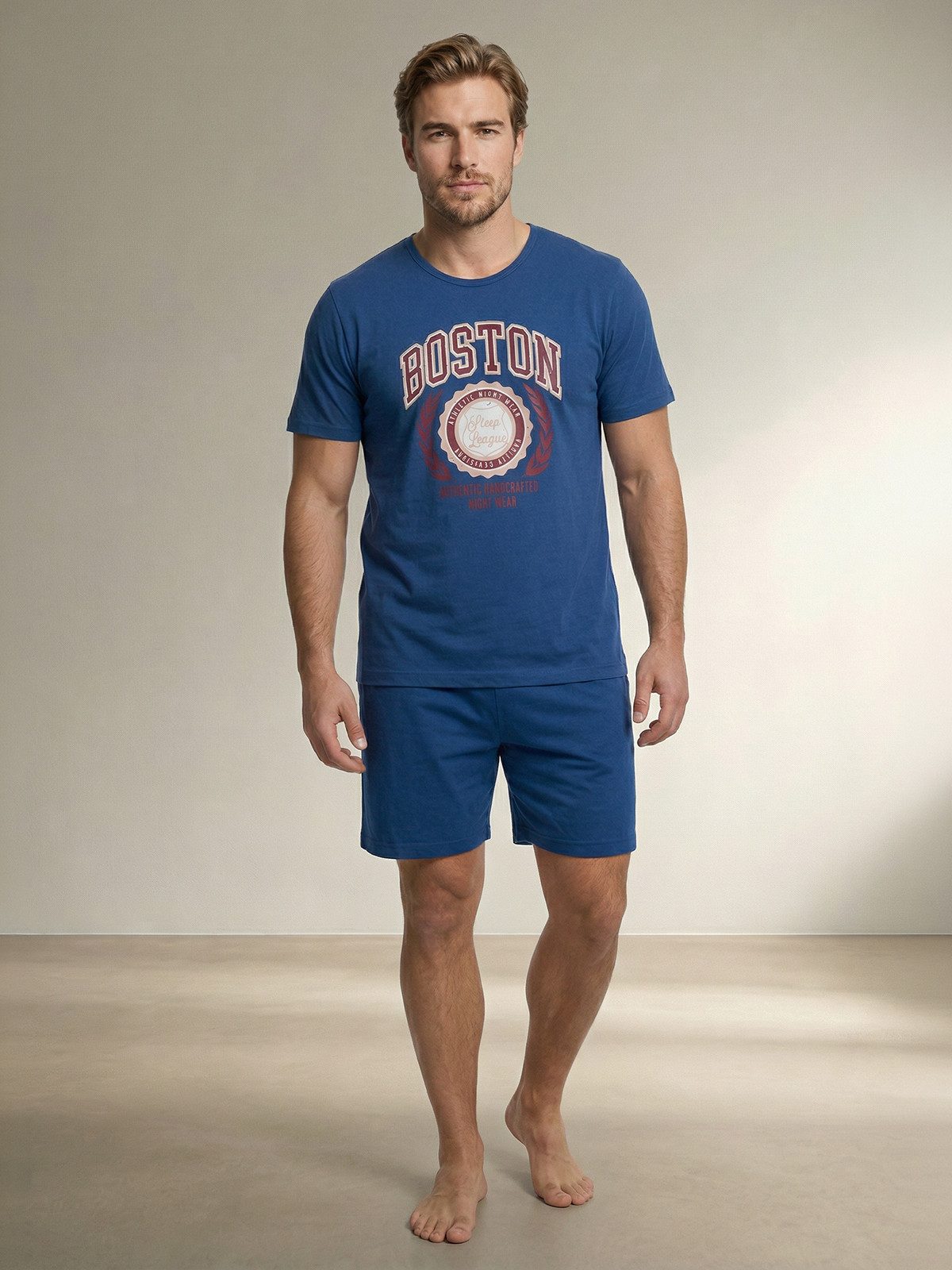 Henry Terre Shorty Paul Boston Herren Kurzarm Pyjama Set M - 5XL