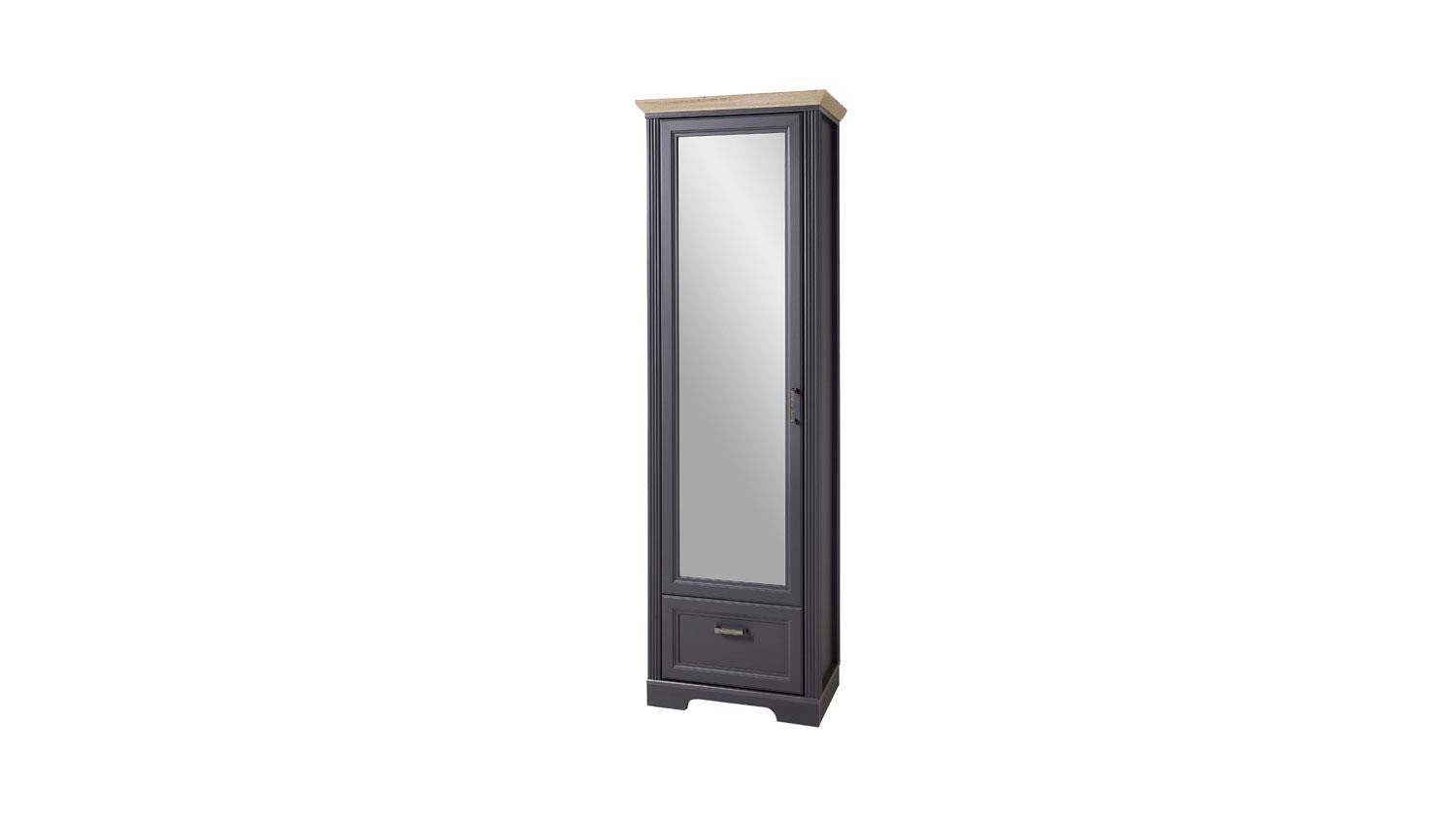 Innostyle Garderobenschrank Garderobenschrank Jasmin Flurmöbel graphit und Artisan Eiche 65x204 cm