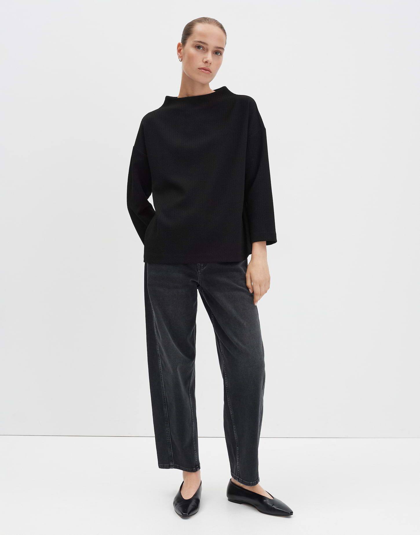 someday 3/4-Arm-Shirt KELBY Regular mit Fischgratstruktur lockere Passform, gerader Schnitt, Fischgrat Muster