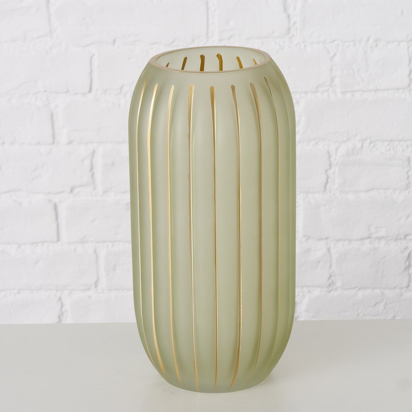 BOLTZE Dekovase "Mynta" aus in hellgrün H30cm, matt Vase Glas