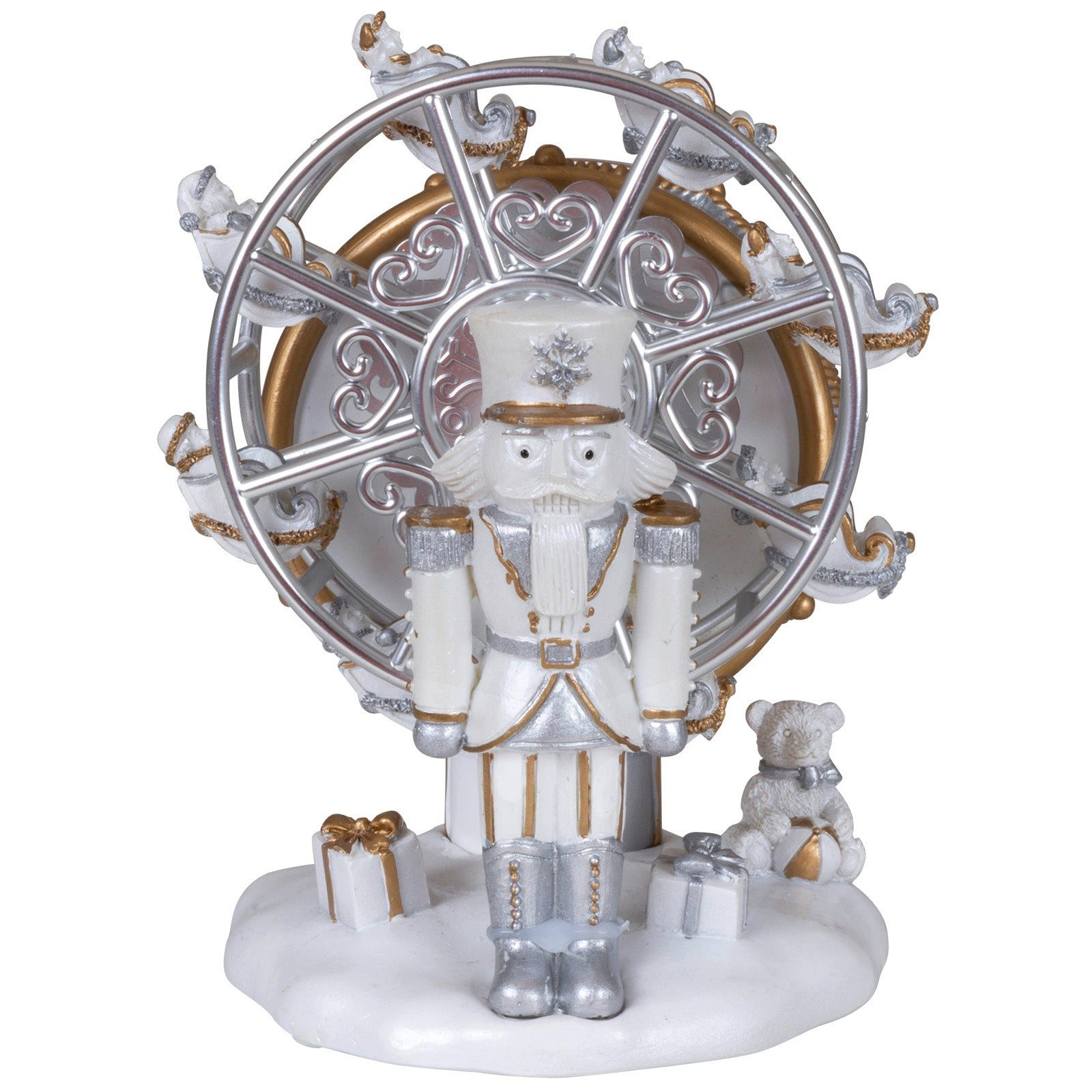Christmas Paradise Spieluhr mechanisch aufziehbar 14 cm, (Weihnachtsdeko, 1-tlg), spielt Musik, dreht sich, weiß