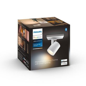 Philips Hue LED Deckenstrahler Bluetooth White Ambiance Spot Runner in Weiß 5W 350lm GU10, keine Angabe, Leuchtmittel enthalten: Ja, LED, warmweiss, Deckenstrahler, Deckenspot, Aufbaustrahler
