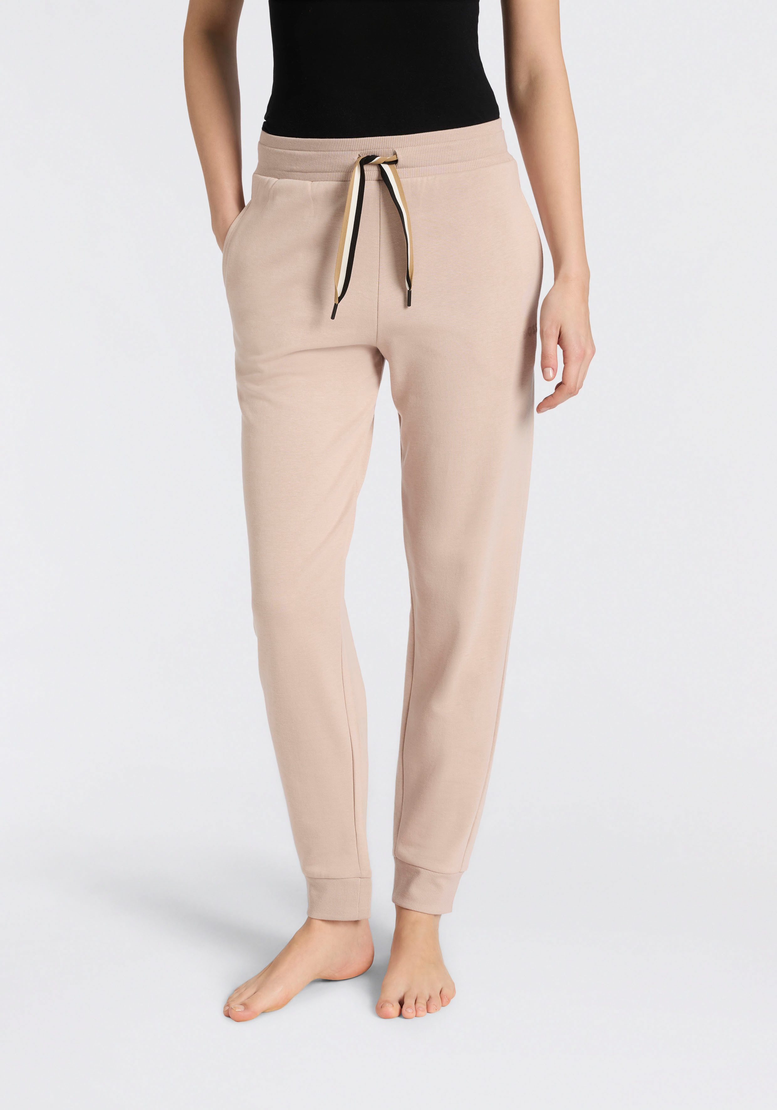BOSS Relaxhose CP Stripe_Pants Cuff mit kontrastfarbener Kordel günstig online kaufen