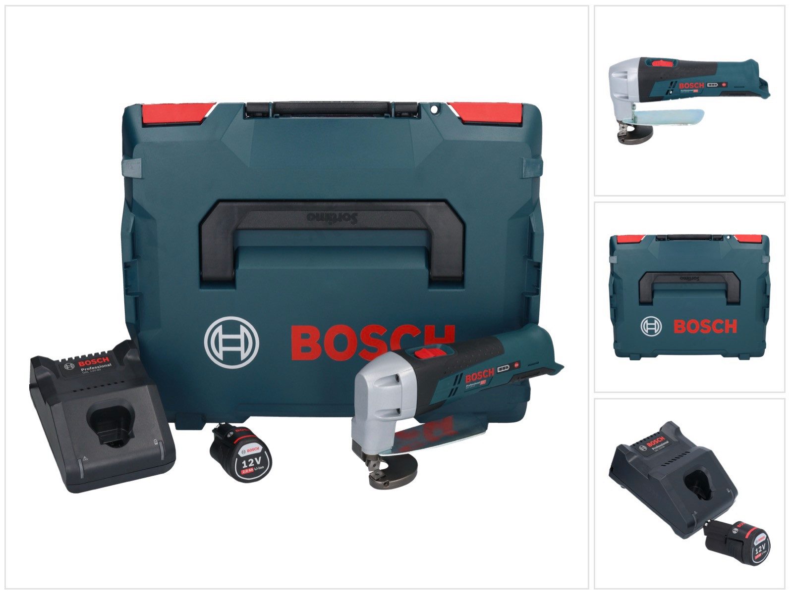 Bosch Professional Akku-Universalschere GSC 12V-13 Professional Akku Blechschere 12 V + 1x Akku 2,0 Ah + Lade