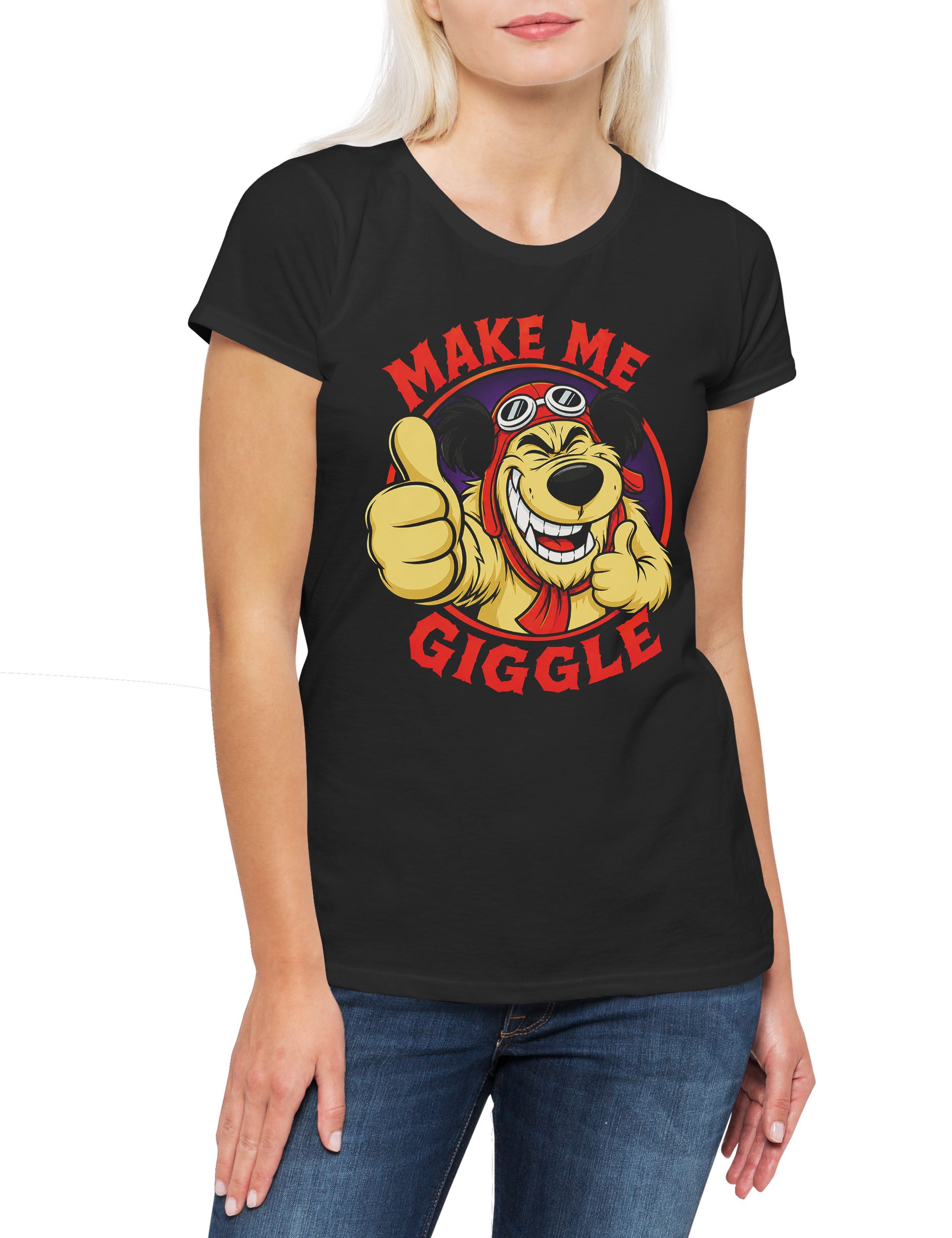 Print-Shirt Make Me Giggle Damen T-Shirt Muttley Wacky Races Cartoon Dog