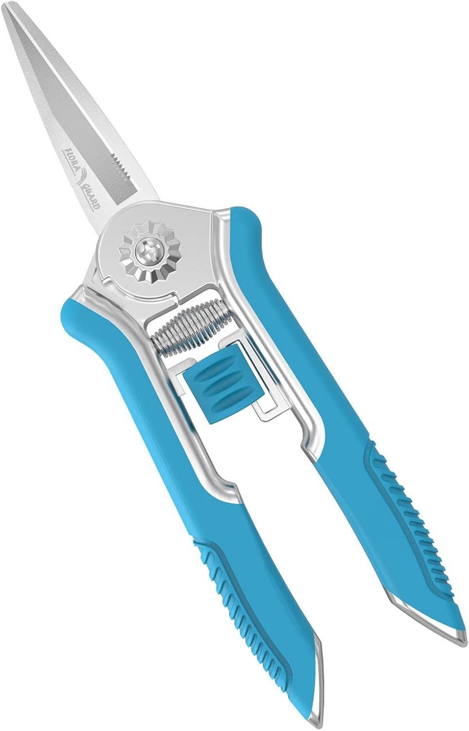 LuxusKollektion Gartenpflege-Set Gartenschere Micro-Tip 16,5cm Edelstahl Blau für Frauen und Männer
